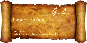 Geyer Loránd névjegykártya